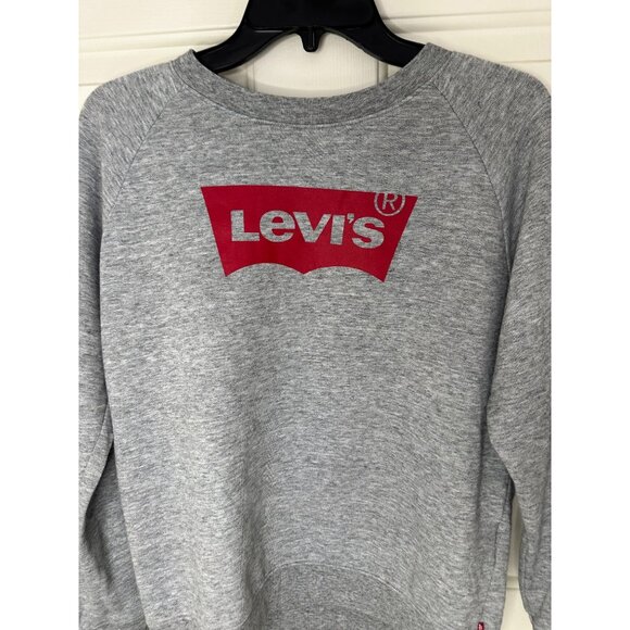 Levis Gray Crewneck Lightweight Sweatshirt With Red Logo Size Small Made Of Soft - Picture 8 of 8